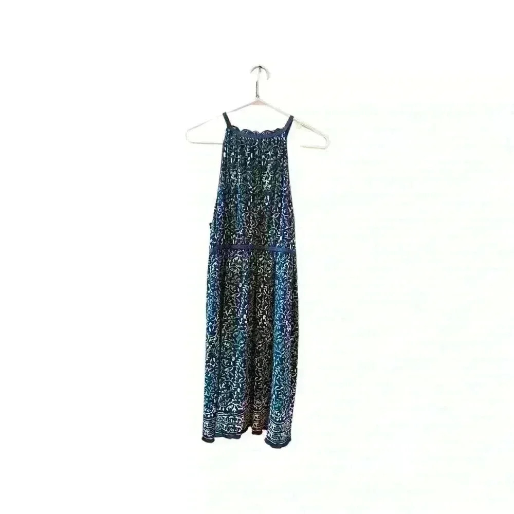 NWT WOMENS MAX STUDIO BLUE HALTER NECK SUMMER DRESS SIZE XL MSRP $118. - Picture 2 of 11